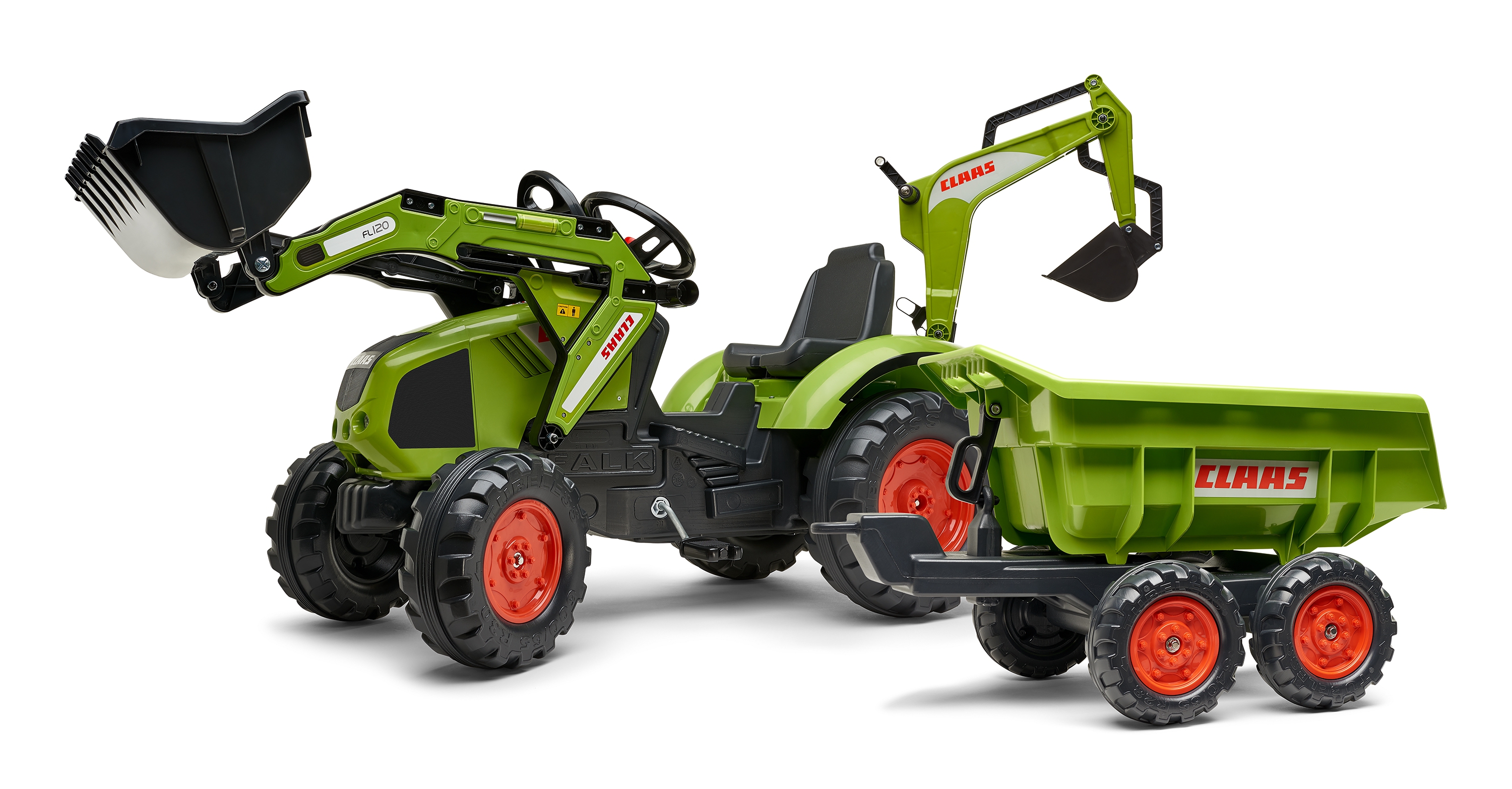 Traktor claas na pedały z przyczepą, łyżką i spychaczem od 3 lat