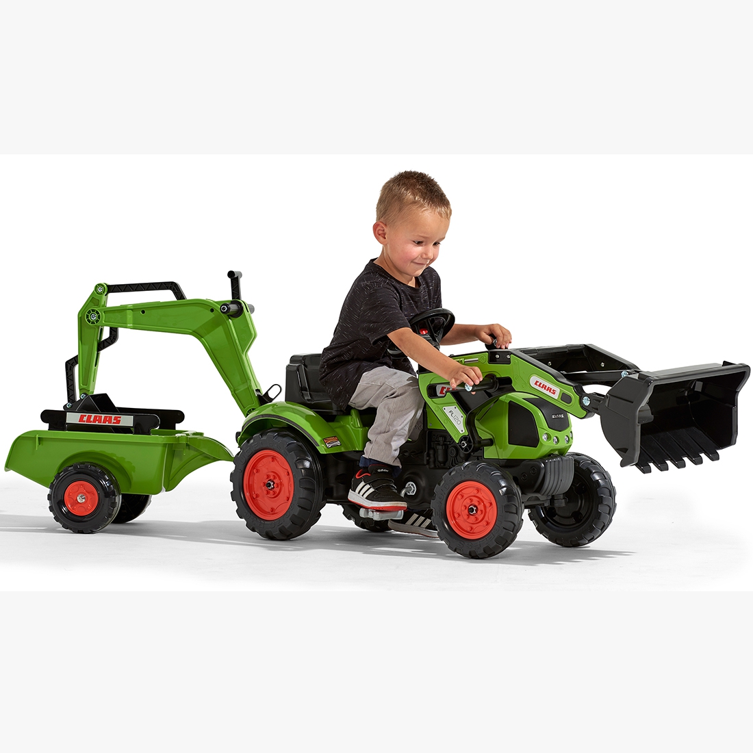 Traktor z przyczepą claas arion backhoe łyżka + ładowarka od 2 lat