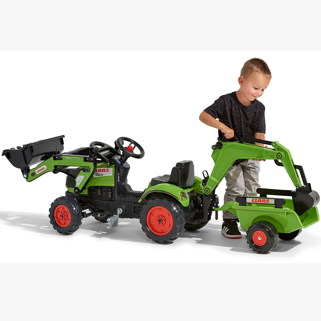 Traktor z przyczepą claas arion backhoe łyżka + ładowarka od 2 lat