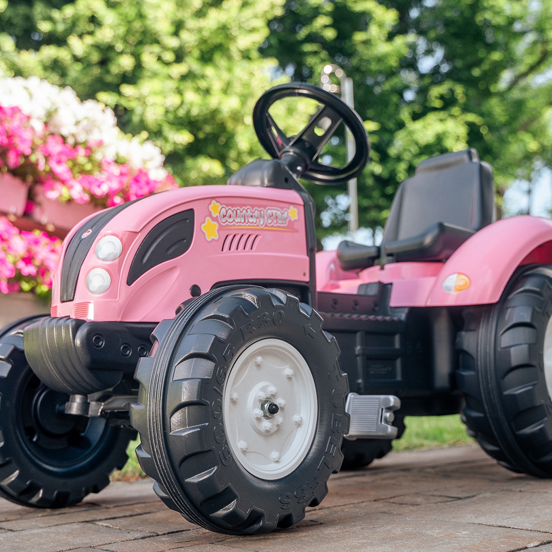 FALK Traktor Pink Country Star na Pedały z Przyczepką od 3 lat