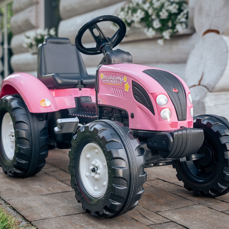 FALK Traktor Pink Country Star na Pedały z Przyczepką od 3 lat