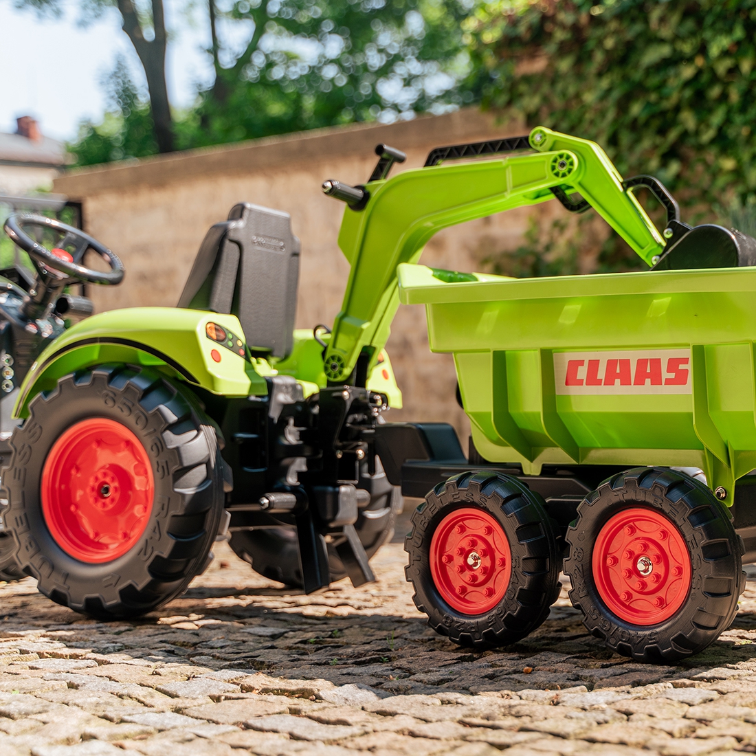 Traktor claas avec zielony na pedały z przyczepką od 3 lat
