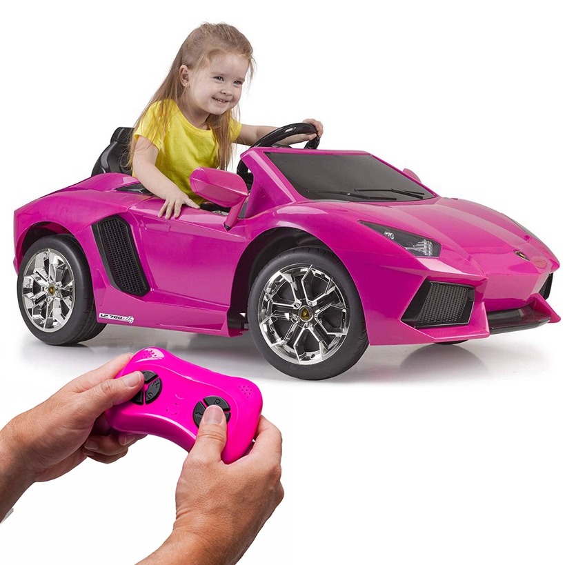 Lamborghini aventador pink samochód elektryczny 6v 3+