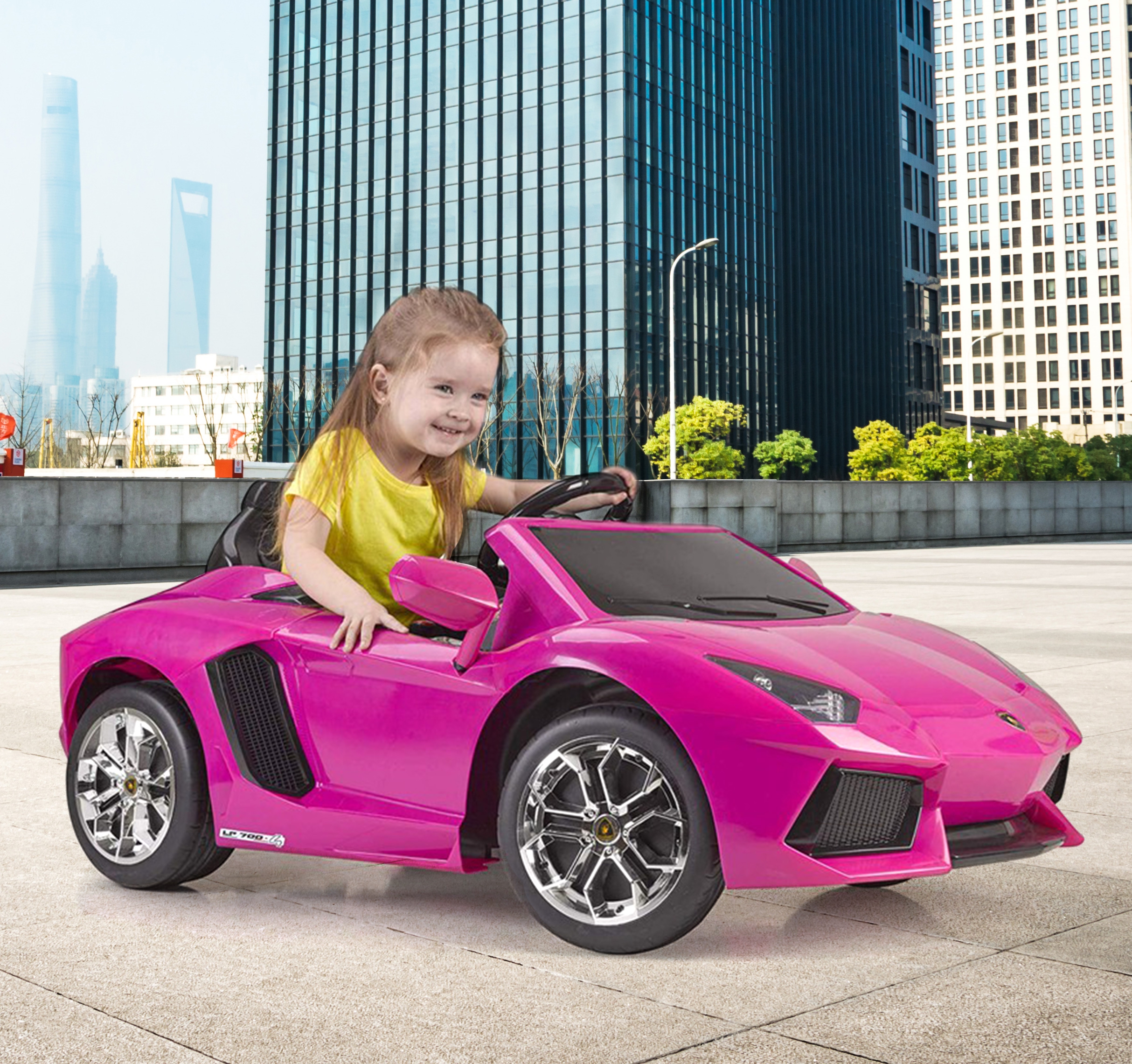 Lamborghini aventador pink samochód elektryczny 6v 3+