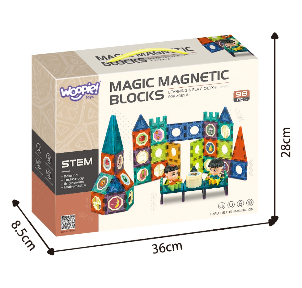 Klocki magnetyczne zamek 98 el.
