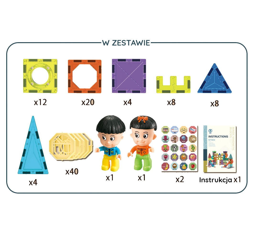 Klocki magnetyczne zamek 98 el.