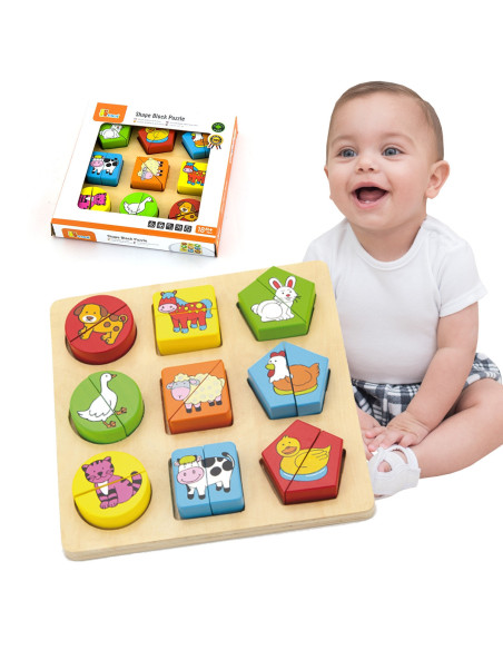 Puzzle Edukacyjne Drewniane Viga Zwierzęta