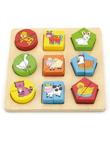 Puzzle Edukacyjne Drewniane Viga Zwierzęta