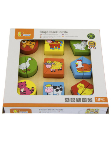 Puzzle Edukacyjne Drewniane Viga Zwierzęta