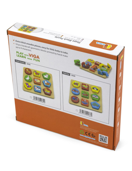Puzzle Edukacyjne Drewniane Viga Zwierzęta