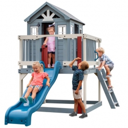 BACKYARD DISCOVERY Domek Drewniany Plac Zabaw ze Zjeżdżalnią i Piaskownicą