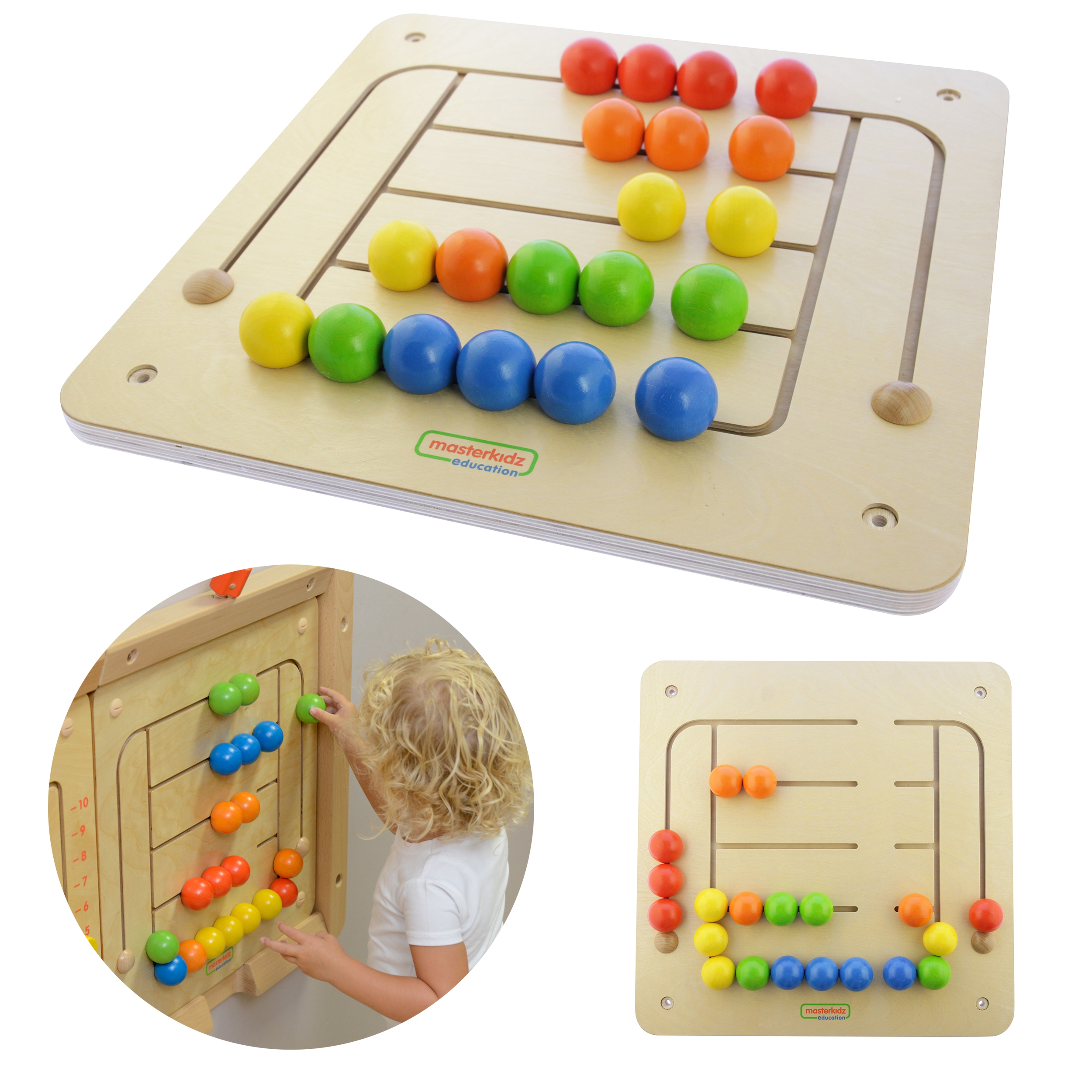 Tablica ścienna edukacyjna labirynt koraliki montessori