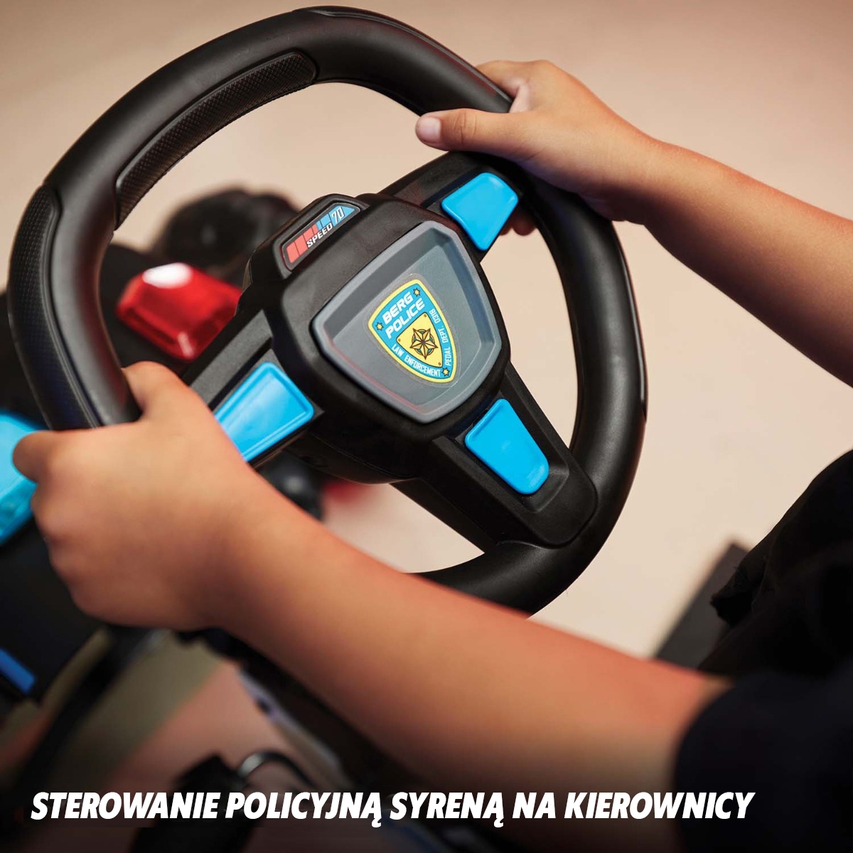 Gokart na pedały buzzy police 2-5 lat do 30 kg dźwięk + światło