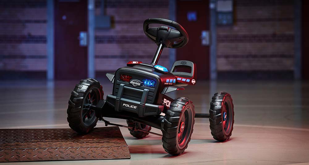Gokart na pedały buzzy police 2-5 lat do 30 kg dźwięk + światło