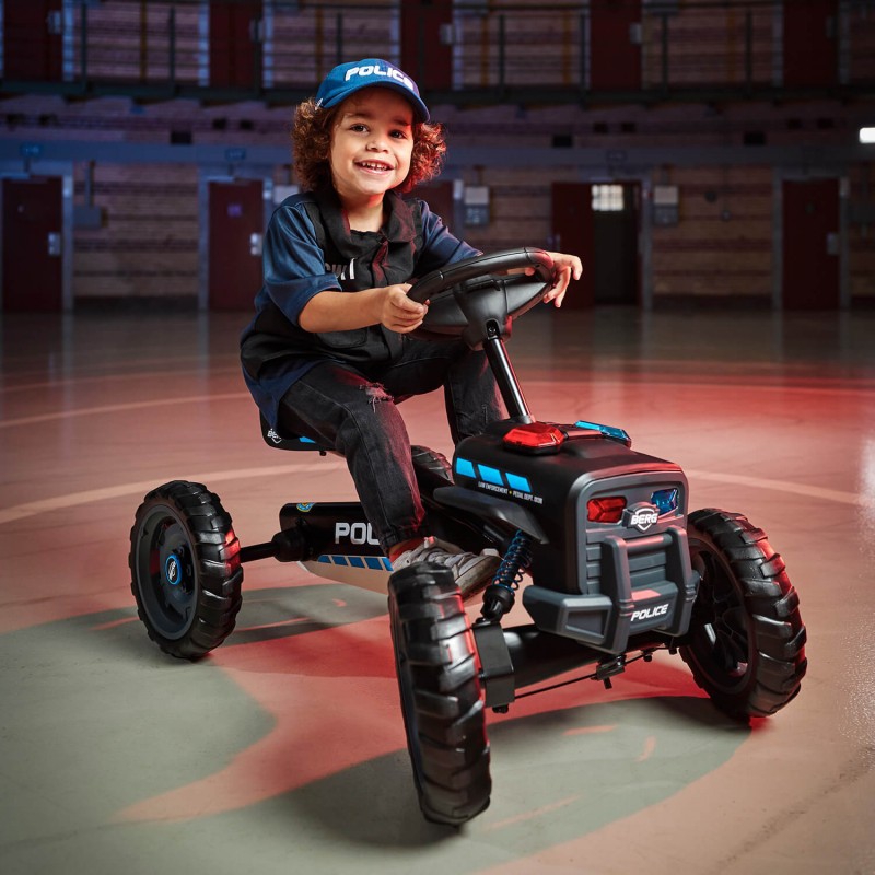 Gokart na pedały buzzy police 2-5 lat do 30 kg dźwięk + światło