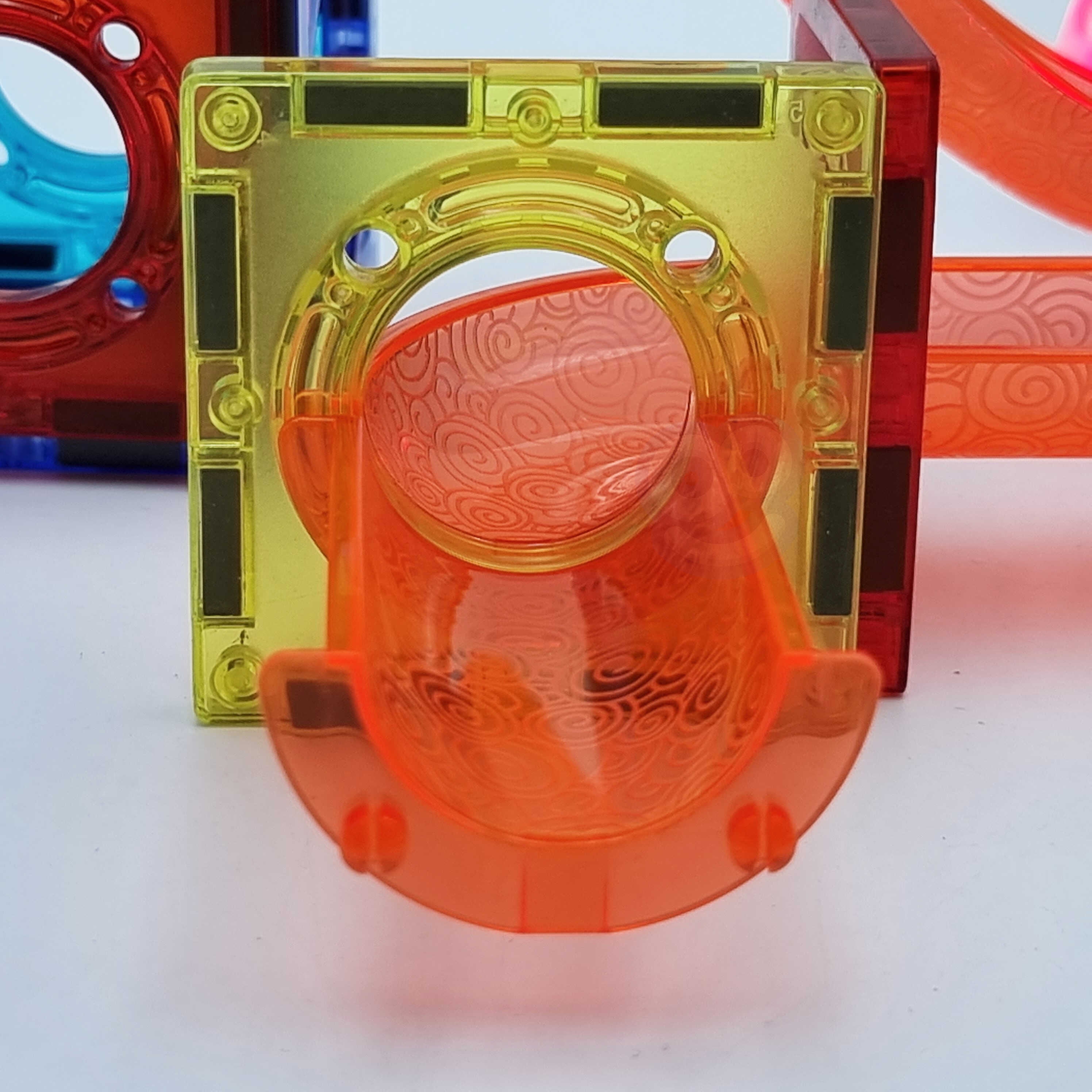 Klocki magnetyczne tor kulkowy świetlny 49 el.