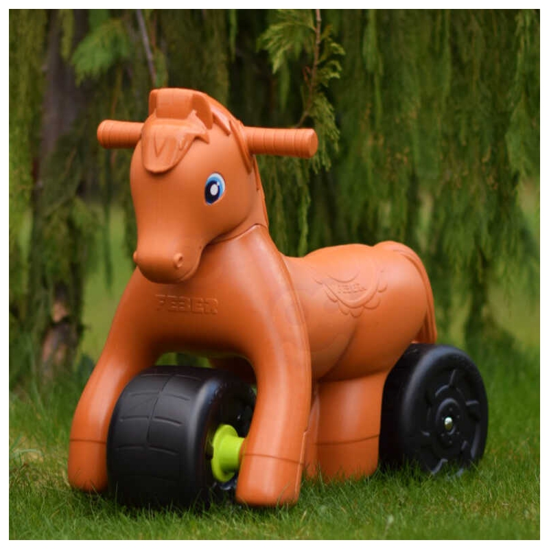 FEBER Jeździk Rowerek Biegowy Brązowy Konik na Szerokich Kołach