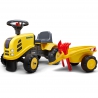 FALK Tractor Baby Komatsu Yellow with Trailer + acc. from 1 year.