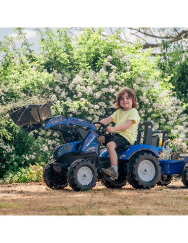 FALK Duży Traktor z przyczepką New Holland