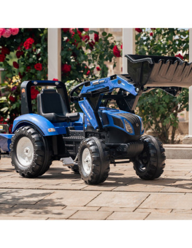 FALK Duży Traktor z przyczepką New Holland