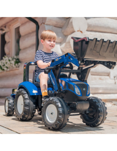 FALK Duży Traktor z przyczepką New Holland