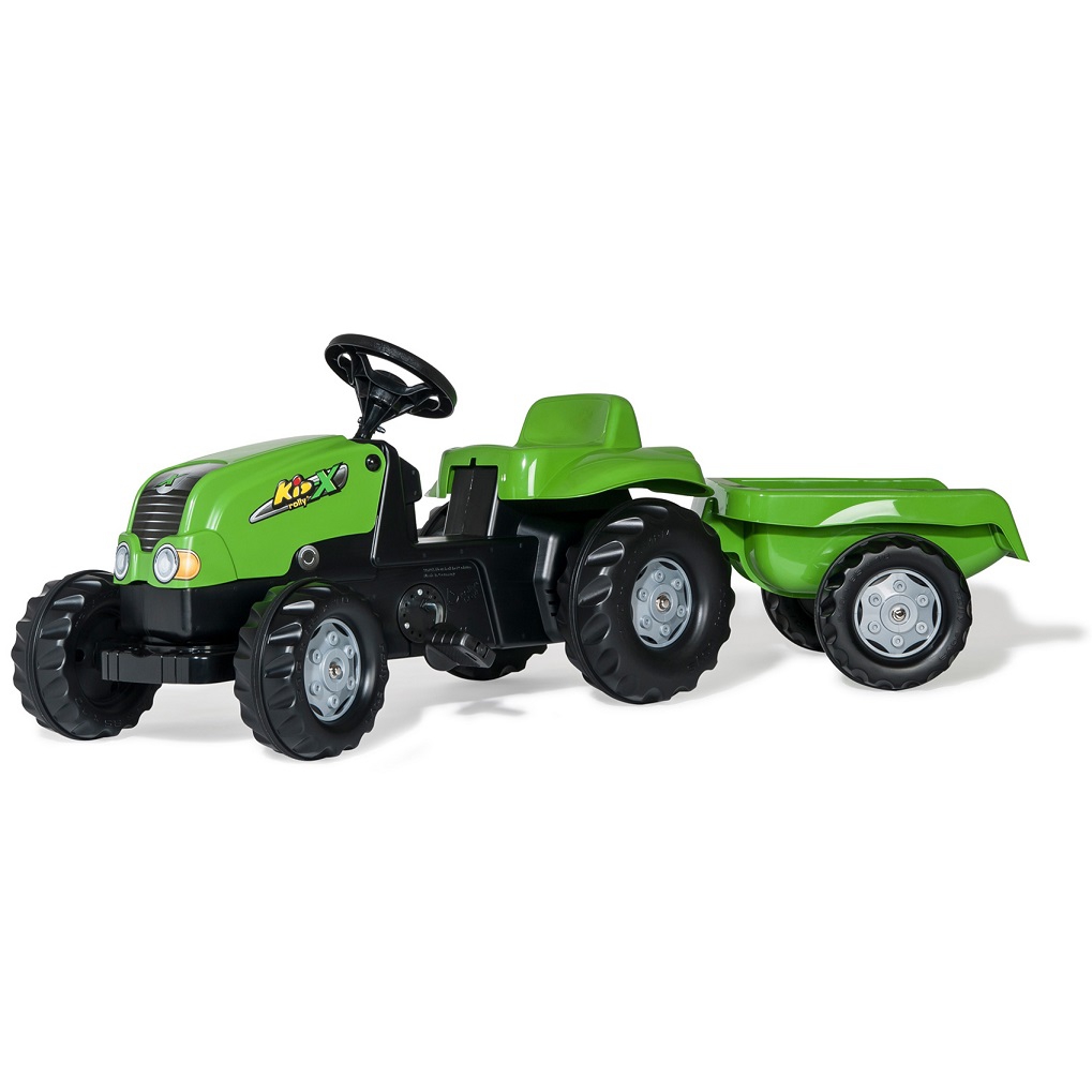 Rollykid nh t 7040 traktor na pedały z przyczepką jasno-zielony