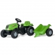 Rolly Toys Traktor na pedały Kid zielony z przyczepą