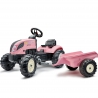 FALK Country Star Pink Pedal Tractor + Trailer and Horn from 2 Years.