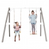Axi Grey Playground Wooden Swing with Seats