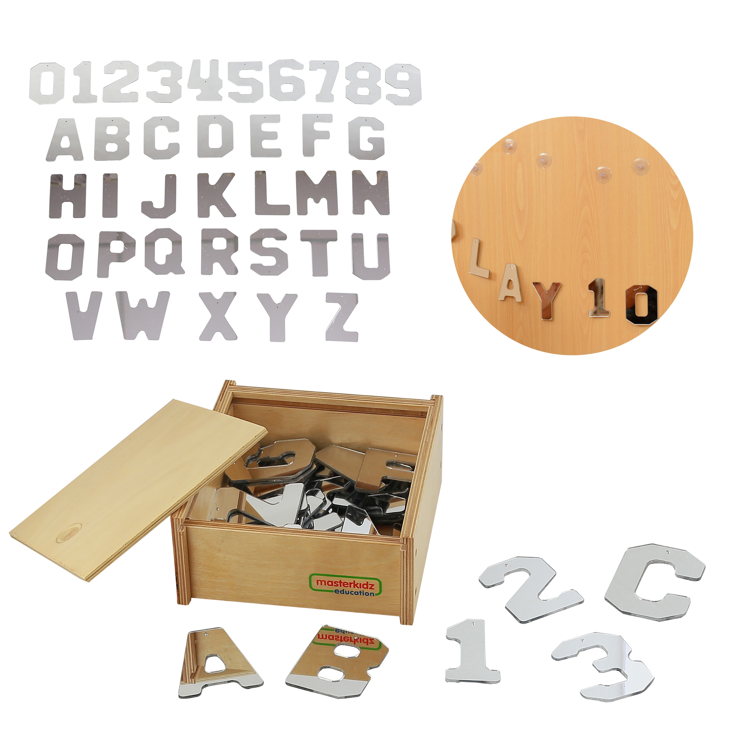 Dwustronne akrylowe lustra litery liczby alfabet montessori
