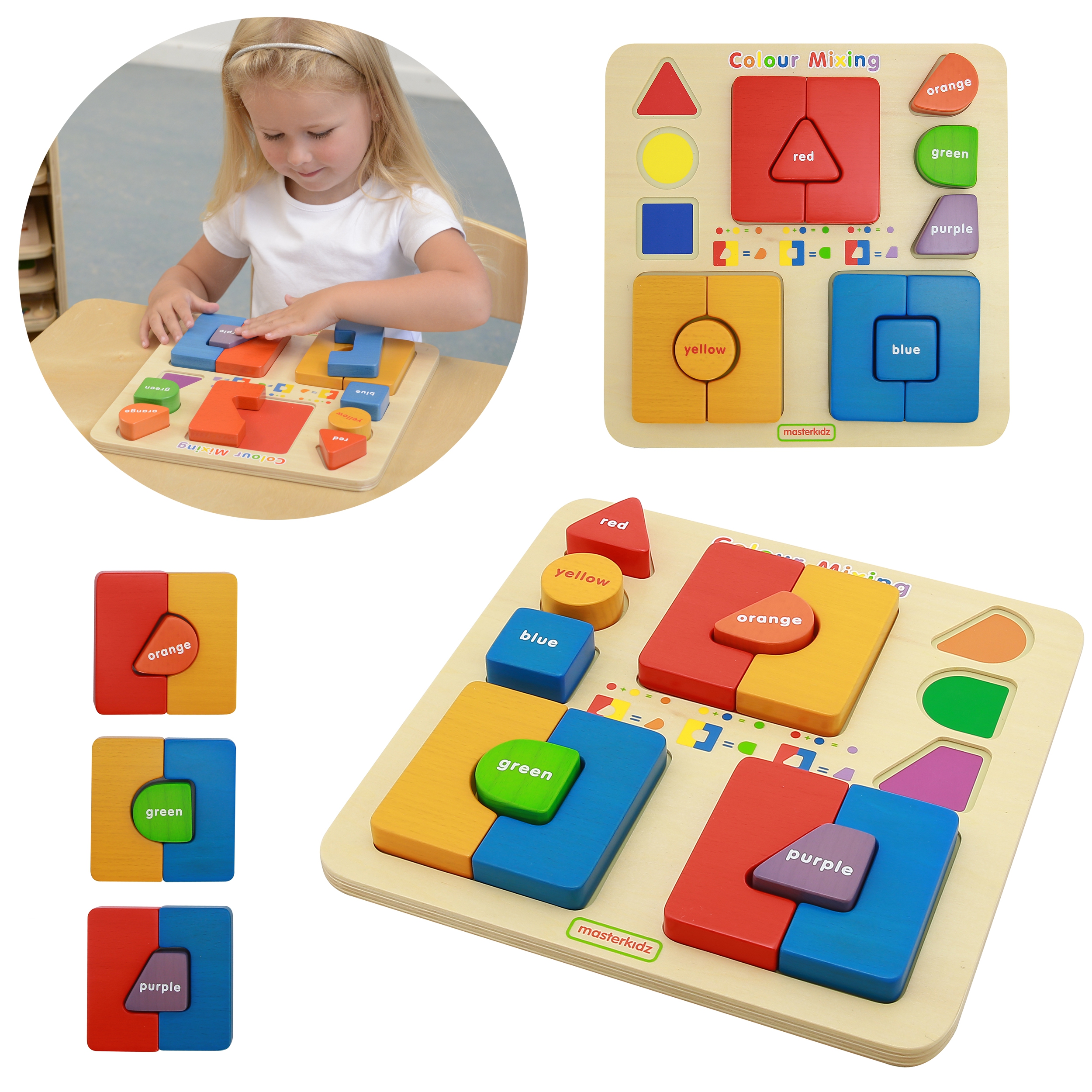 Tablica edukacyjna układanka łączenie mieszanie kolorów montessori