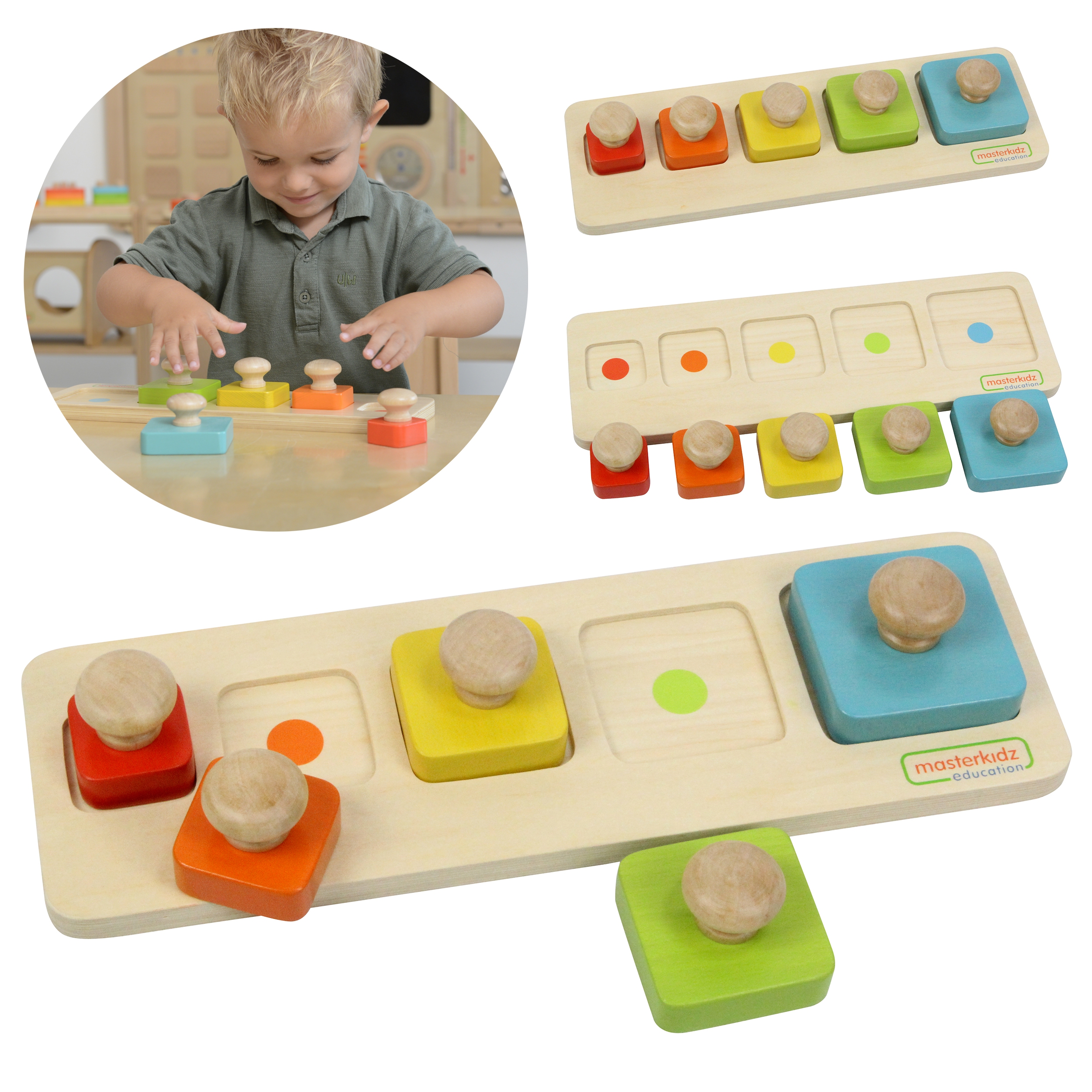 Układanka nauka rozmiarów i kolorów montessori
