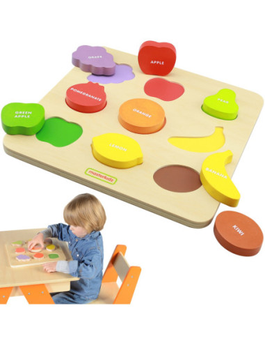 Drewniany Sorter Kształtów Masterkidz Kolorowe Owoce