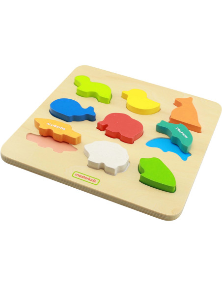 Drewniany Sorter Kształtów Masterkidz Kolorowe Zwierzątka