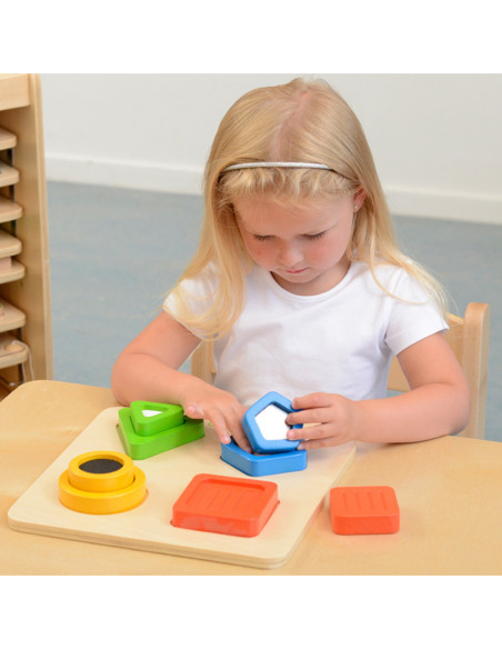 Drewniany Sorter Kształtów Materiałów Faktury Powierzchni Masterkidz