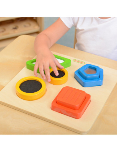 Drewniany Sorter Kształtów Materiałów Faktury Powierzchni Masterkidz