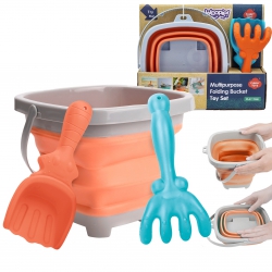 WOOPIE Silicone Bucket Set with Grabber Shovel Orange.