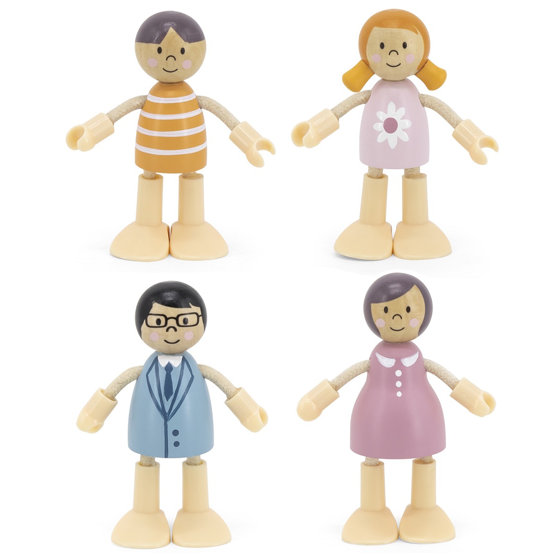 Drewniana Rodzinka Polar - Ruchome Figurki