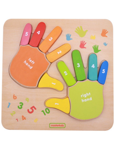 Edukacyjna Tabliczka Drewniana Liczenie Na Palcach Masterkidz