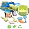 WOOPIE GREEN Sand set with a bucket and a shoulder Crocodile 10 pcs. BIODEGRADABLE ORGANIC MATERIAL