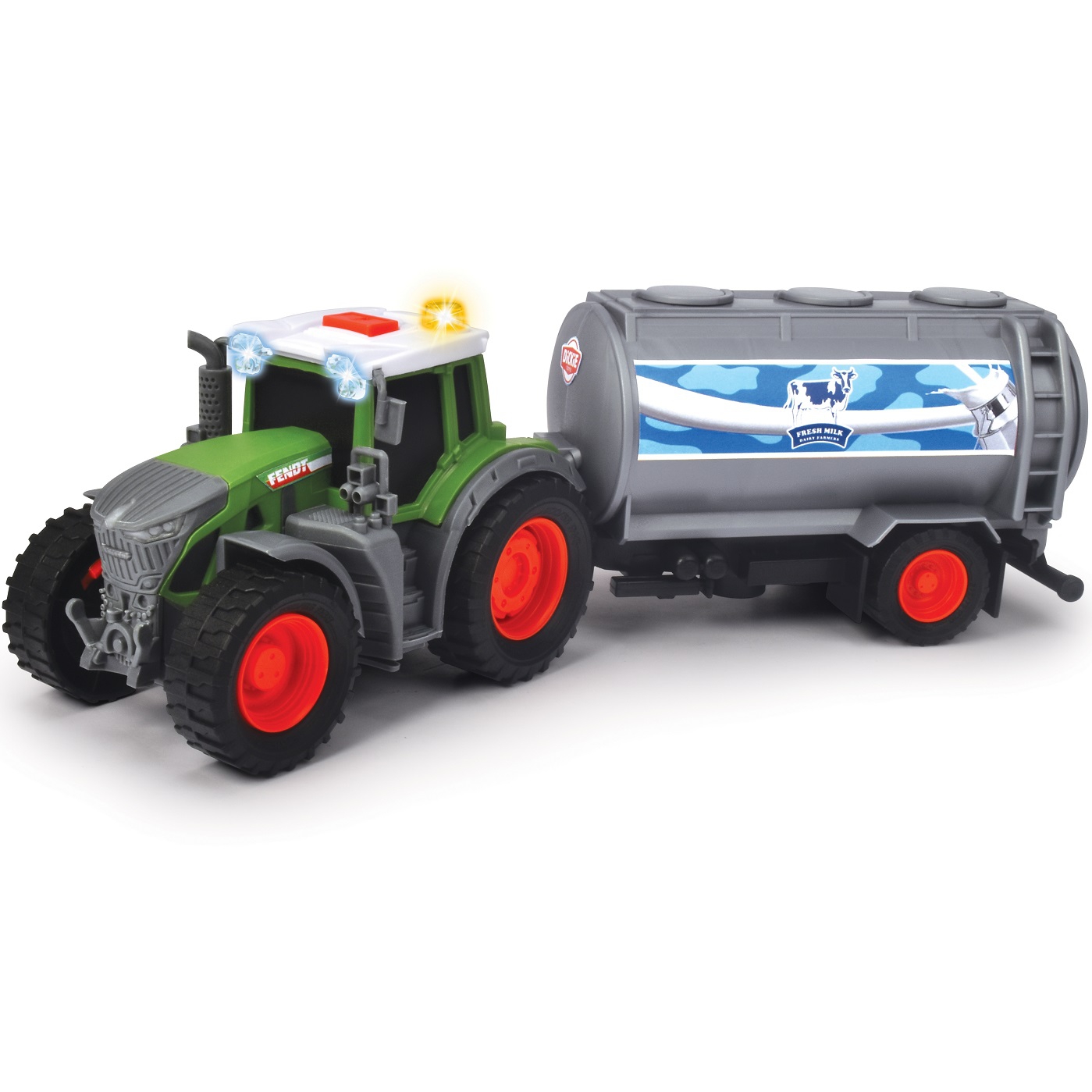 Farm traktor fendt z przyczepką na mleko 26cm
