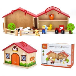 Viga Toys Farma drewniana z Figurkami 10 elem.