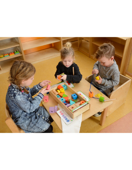 Drewniana Sznurowanka Duża Kolorowa Masterkidz (Zestaw 2)