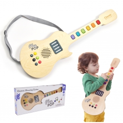 CLASSIC WORLD Gitara Drewniana Elektryczna Świecąca Dla Dzieci