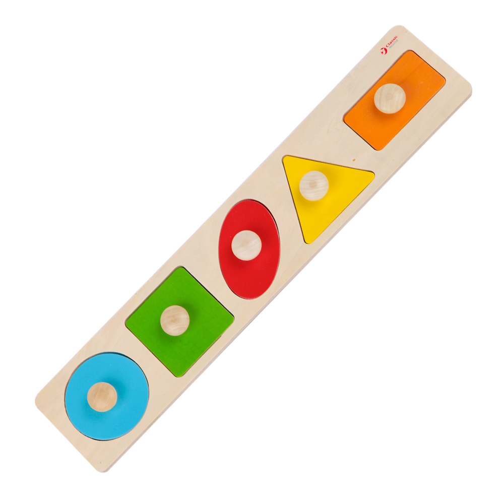 Układanka montessori dla dzieci nauka kształtów figur kolorów 7 el.