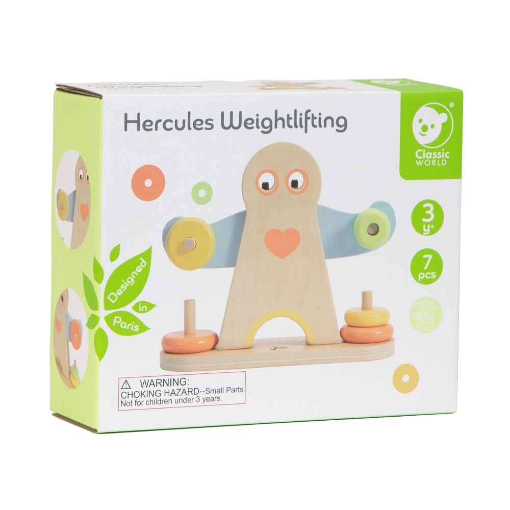Edukacyjna waga równoważnia hercules dla dzieci montessori 7 el.
