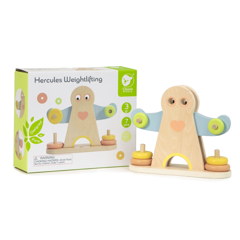 Edukacyjna waga równoważnia hercules dla dzieci montessori 7 el.