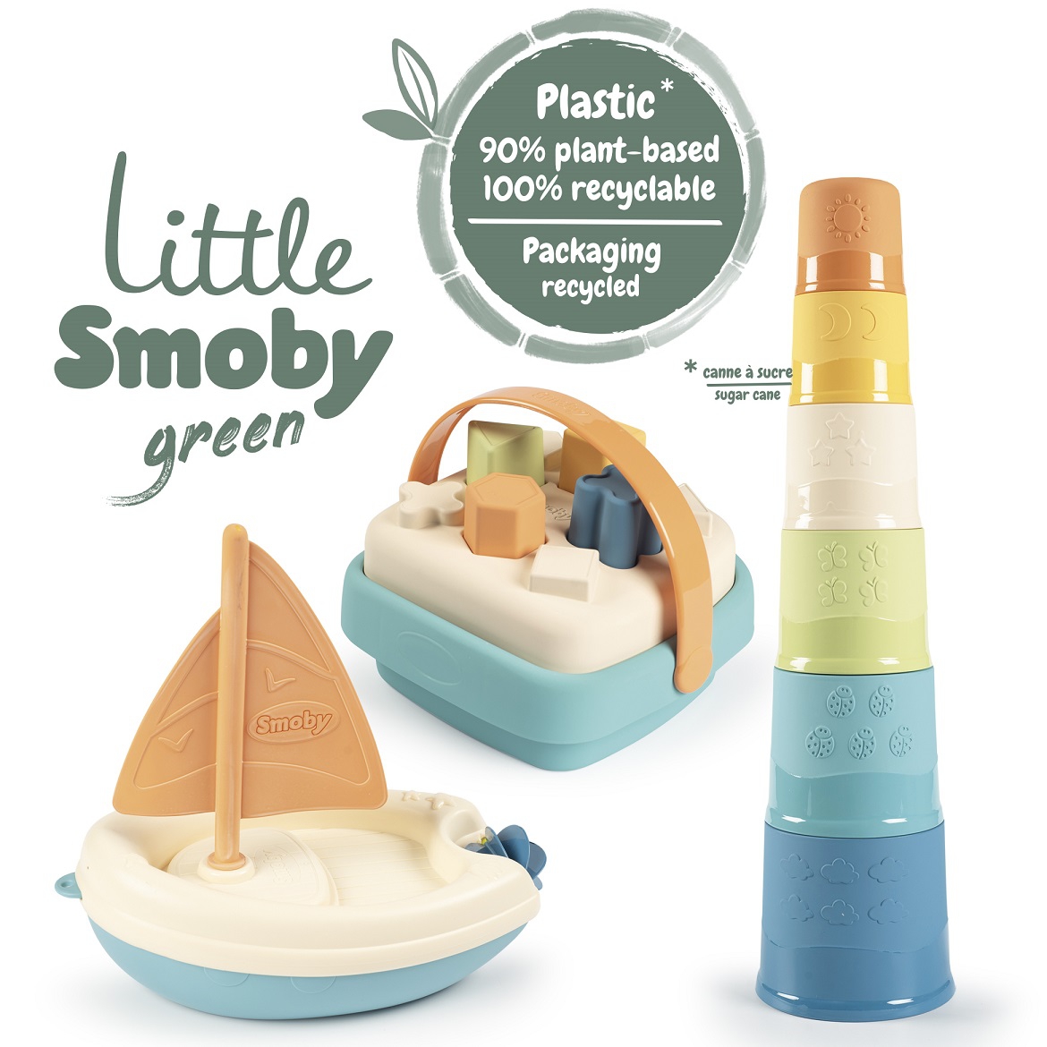 Little green zestaw łódka wieża sorter bioplastik