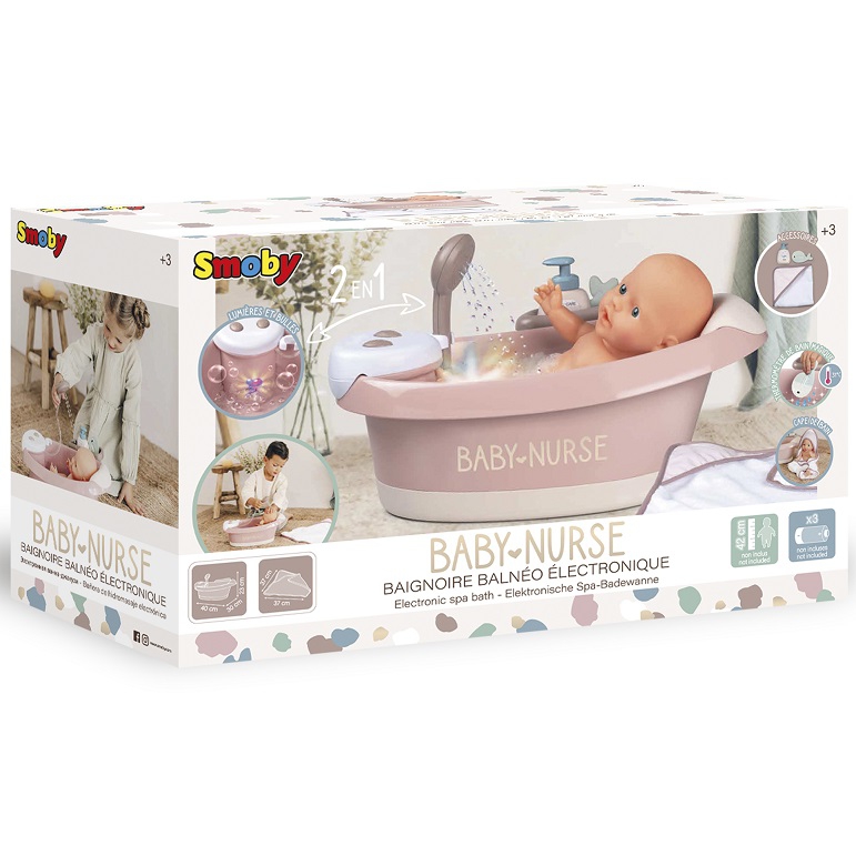 Baby nurse wanienka z hydromasażem, prysznicem i światłem