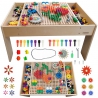 MASTERKIDZ Wooden Educational Table + STEM WALL ACCESSORIES